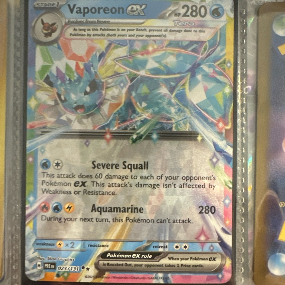 Vaporeon ex Pokémon Card